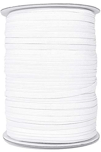 200 Metros Cinta Elástica de Costura, 5 Anchos para Elegir, Goma Elástica para Coser, Elástico Para Ropa, Manualidades, Hogar, Blanco, (6mmX200M, 101)