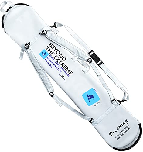 WEALTHY73 Tragbare Allround-Furnier-Aufbewahrungstasche Snowboardtasche Schulter-Schulter-Schutzhülle Dick Verschleißfest rutschfest Wasserdicht,White,150CM