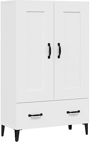 vidaXL Highboard Sideboard Kommode Schrank Anrichte Beistellschrank Mehrzweckschrank Hochschrank Standschrank Weiß 70x31x115cm Holzwerkstoff