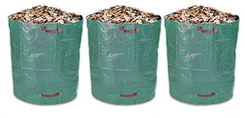 Schramm® 3 Stück Gartensäcke 500L Grün Robusten Polypropylen Gewebe PP Gartensack Garten Sack Säcke Big Bag 500 Liter Volumen 3er Pack im Set