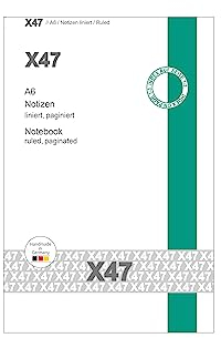 A6-Notizheft, liniert, mit weißem Umschlag, für das revolutionäre X47-Notizbuch mit auswechselbaren Heften