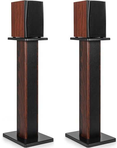 Coppia di supporti per altoparlanti in legno da 90 cm, per home cinema, HiFi, altoparlanti da tavolo e satellitari, esperienza di ascolto audio migliorata per home theater