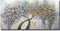 Fokenzary Dipinto a mano astratto moderno fiori spessi effetto 3D coltello tela pittura incorniciata pronta da appendere (50x100 cm)