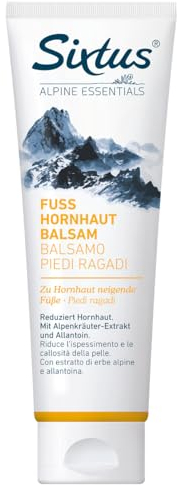 Sixtus FUSS HORNHAUT BALSAM mit Alpenkräuter-Extrakt und Allantoin - Für weiche, geschmeidige Füße - 125 ml