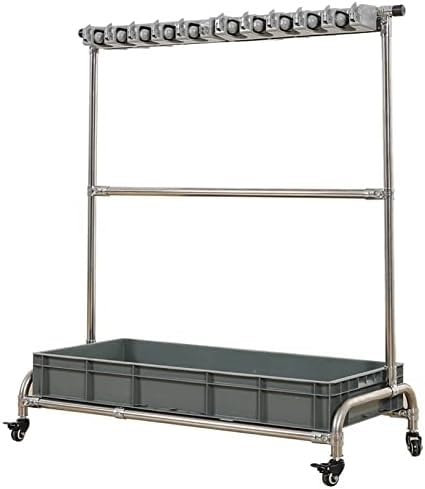 HACSYP Garage Tool Tower Rack, Cleaning Tool Cart, Durable Mop Broom Organizer Holder, Movable Floor-Mounted Storage Mop Rack,for Garden, Balcony (Size : 13 slots)