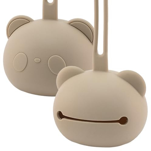 BABYZOCO Portachupetes para Bebe, Caja de Chupete de Silicona, Estuche para Guardar Chupete, Guardachupetes, Bolsa para chupetes, Funda para chupetes, Sin BPA, Silicona, Unisex, Crema