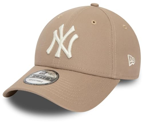 New Era 9Forty Yankees MLB Essential Cap Basecap Baseballcap Curved Brim NY York Damen/Herren - Metallschnalle, mit Schirm Winter Herbst Frühjahr Sommer Frühling-Sommer Herbst-Winter - One Size beige