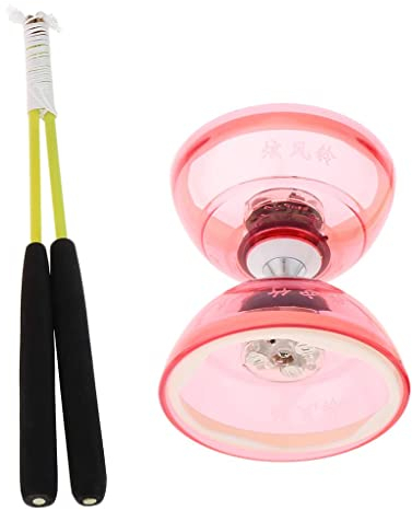 predolo Hochwertiges Diabolo mit dreifacher Lagerung und LED-Lichtern, Rot