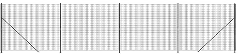 vidaXL Anthracite Wire Mesh Fence with Flange-2x10m, Galvanised Steel, PVC-Coated, Durable Outdoor/Animal Enclosure with Interlocking Design and Complete Assembly Kit