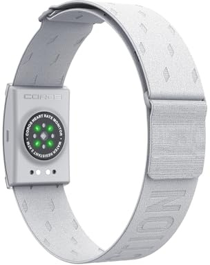 Capteur de Fréquence Cardiaque COROS, confortable, facile à porter, détection automatique du port, capteur avancé, Données précises, Bluetooth, 38 heures d'autonomie - Gris, Grand