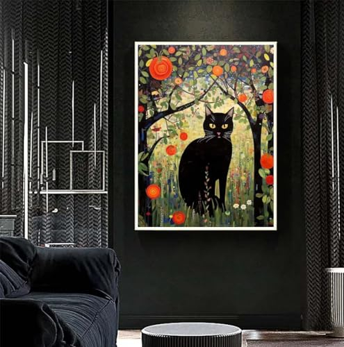 Diamond Painting Katze Diamant Painting Bilder Kinder Sommer Diamond Art DIY Set Erwachsene Full Drill Diamond Painting Zubehör,5D Diamant Malerei Mosaic Stickerei Kits Home Wand Decor 77x105 cm R407
