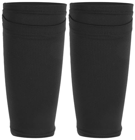 Shin Guards Soccer Shin Pads Socks Shin Guards with Anti-Slip Strip Soccer Shin Guard Socks with Pocket Sleeves Breathable Soccer Shin Guards for Kids Youth Adults Soccer Running (Black, M)