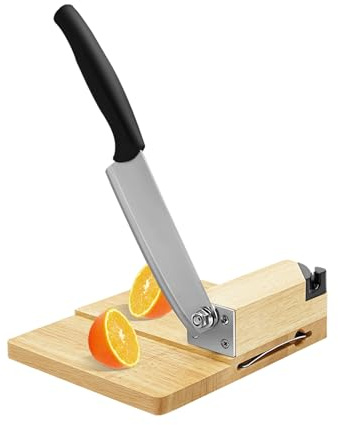 Korvskivare, rostfritt stål, manuell meat slicer, hushållshandbok med gummiträbas, för korv, citroner, grönsaker, fryst kött, 220 x 180 x 60 mm