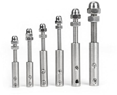 Liujiami Tenditori per Cavi Filettati Regolabili In Acciaio Inox Connettori per Funi Metalliche Terminali di Tensione Filettati Terminale di Montaggio per Scale Deck Ringhiera Legno 6 mm