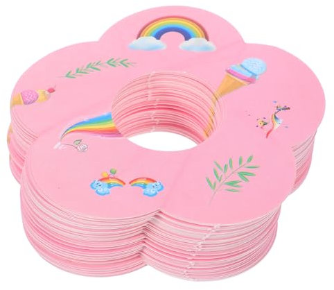 ABOOFAN Ice Cream Cone Holder Paper Drip Catchers 100pcs Rainbow Color No Drip Treat Paper Holder for Party and Event Use