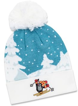 koaa Der kleine Maulwurf Ski Bobble Beanie - Sendung mit der Maus, mütze Kinder, wintermütze, kindermütze, Jungen, bommel für mädchen, bommelmütze, mützen, strickmütze, mädchen-mützen, Winter