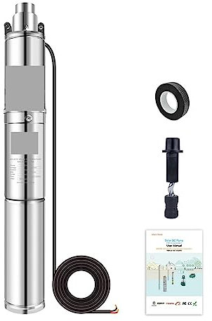 Pompe Solaire Bassin Exterieur, Pompe à eau solaire de pompe à eau submersible de puits avec Bulit dans le contrôleur for le cycle électrique pour colibri, bassin, piscine, aquarium(3SP2-65-D24-370BI)