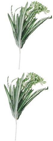 DECHOUS 2pcs Artificial Spider Plant Hanging Plant for Wedding Decor Faux Leaf Garland for Wall Decor Simulation Greenery for Indoor Display