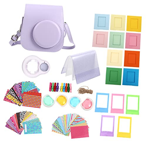 Tofficu Borsa Per Macchina Fotografica in Similpelle Protezione Totale Per Instant Mini Filtri Colorati Accessori Fotografici Inclusi Custodia Sicura Da Graffi e Polvere