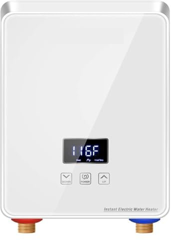 Chauffe eau Electrique, Chauffe-eau Sans Réservoir, Affichage Numérique Point D'utilisation, Chauffe-eau Électrique Instantané Avec Auto-modulation, Protection Contre La Surchauffe ,Pour cuisine, sall