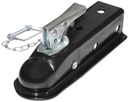 Black Trailer Coupler 2 X 2 Hitch Ball Coupling Straight Tongue 3500 Lbs RV Parts Camper Caravan Accessories