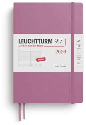LEUCHTTURM1917 372773 dagkalender medium (A5) 2026, Dusty Rose, engelska