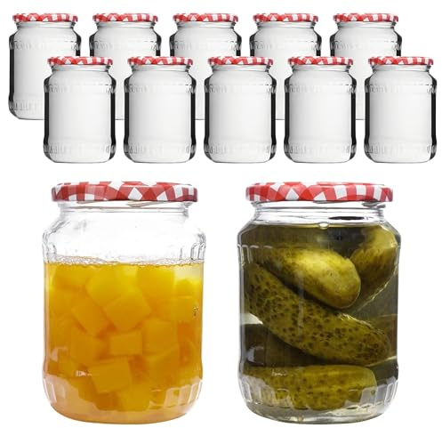 Devitre 12 bocaux de 720 ml avec couvercles et étiquettes