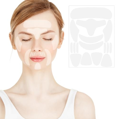 Heclia Lot de 192 bandes adhésives en silicone anti-rides pour le visage pendant la nuit pour lèvres front ridules autocollants pour tous les types de peau
