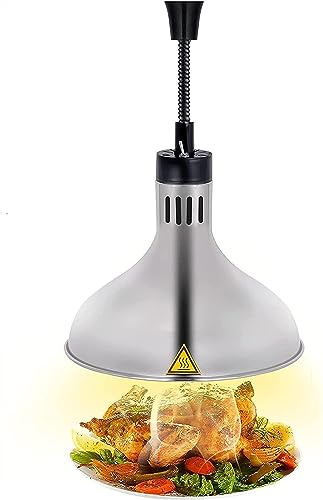Lámpara de calentamiento de alimentos de 290 mm, lámpara de calentamiento de alimentos con lámpara de 250 W, lámparas calefactoras colgantes para restaurantes, para calentar alimentos y servicio de