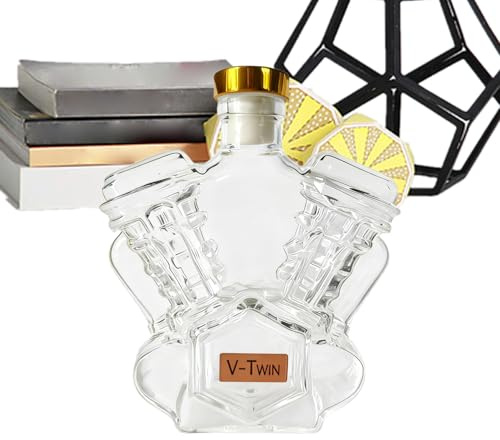 Bottiglia di whisky, bottiglia di whisky, caraffa con motore 3D, bottiglia da collezione, in di alta qualità, per barre, casa, bar, vetrina, regalo da 750 ml, trasparente