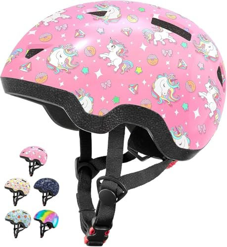 Lyefancy Kids Helmet for 1-8 Years Old, Toddler Helmet for Infant Baby, Printed Character Kids Bike Helmet for Boys Gilrs, Children Helmets for Cycling Scooter Skateboard Skating(Unicorn, S(48-53cm))
