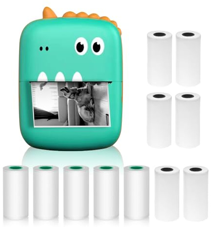 TARSHYRY Creador de Etiquetas Multifunción de Impresora Térmica Portátil para Impresión de Teléfonos Inteligentes con 9 Rollos de Papel 57 Mm + 5 Rollos Autoadhesivos Compatibles con (6)