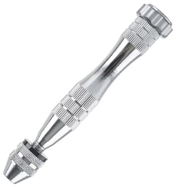Helilyco Handbohrer aus Aluminiumlegierung für Holz, Schmirgel, Linden, Modelle, Hobby und Heimwerker, Holzbearbeitung, Silber