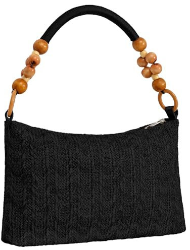 Cckuu Women's Straw Bag Rattan Woven Shoulder Handbag Tote for Summer Beach Holiday