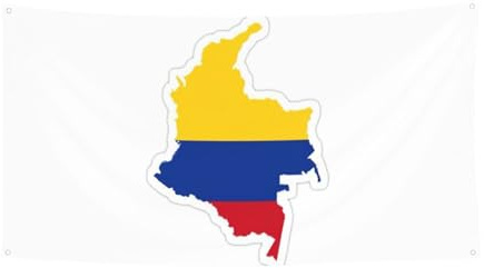 Bandera de Colombia con impresión de mapa de carnaval, decoración de fiesta al aire libre para reuniones colgantes festivas, telón de fondo para jardín