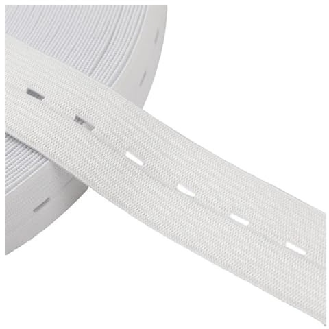 Elástico con ojales, Gomas Elásticas for Ojales Coser Negro Blanco 30mm 2-10 metros(White,10 Meters)