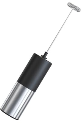 Artibetter Mousseur à Café Électrique Mixeur à Main Pratique Multifonction en Acier Inoxydable et Abs pour Mousse de Lait, Accessoire Cuisine et Boissons