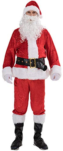 EraSpooky Uomo di Qualità Professionale Babbo Natale Babbo Natale Suit Costume Da Natale Outfit
