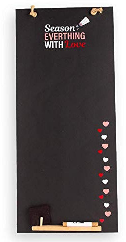 Chalkboards UK Season Everything - Lavagna/memo da cucina con corda, vassoio e gesso, in legno, 60 x 26,5 x 1 cm