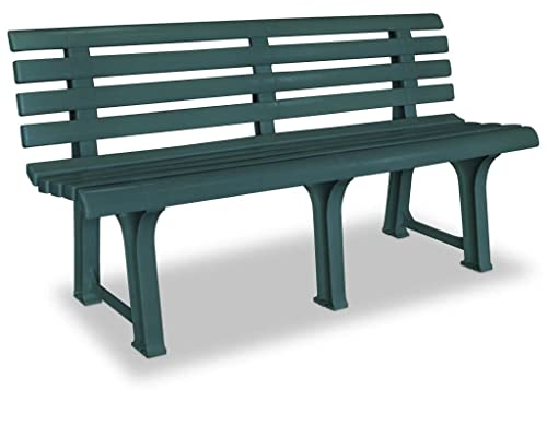 vidaXL Gartenbank Kunststoff Grün Parkbank Sitzbank Outdoor Bank Gartenmöbel