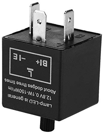 Keenso Auto Blinkerrelais, 12V 3 Pin Einstellbare LED-Licht Blinker Relais CF13-JL02 für Auto (2 STK)