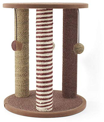 Arbre à Chats - Griffoirs Grattoirs Sisal Naturel avec Jeu Boules，Colonne de Grattage Chat avec Plateforme D'activités（40×40×48cm）