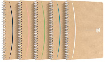 Oxford Touareg Cuaderno A5 Liné 180 páginas Papel reciclado, Encuadernación Espiral Cubierta Kraft Color Aleatorio