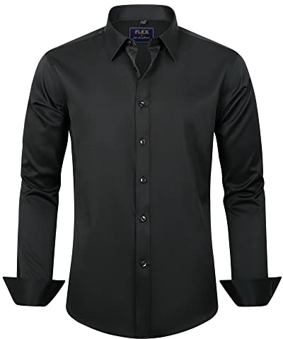 J.VER Men's Long Sleeve Stretch Dress Shirt Non Iron Casual Business Formal Shirts S-6XL