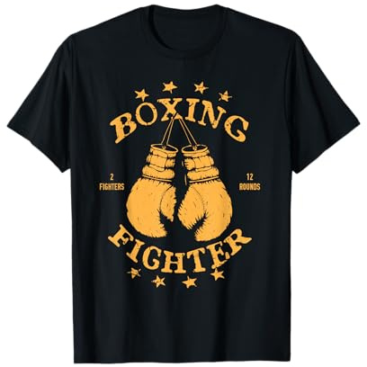 Fighter - Maglietta vintage con guantoni da boxe Maglietta