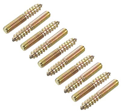 sourcing map Double Ended Screws (M4x25mm) 20pcs, Hanger Bolts Carbon Steel Self-Tapping Double Sided Screws - for Home Repairs