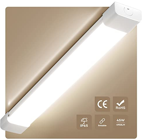 Anten Neon LED 150CM | 45W 4950lm Tube Connectable | Blanc Naturel (4000K) Reglette IP65 Imperméable | Luminaire Plafonnier pour Garage, Ateliers, Sous-sol, Salle de Bain, Bureau, Parking