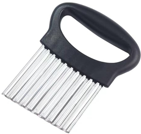 Crinkle Chip Cutter, Potato Chipper with Handle, French Fries Cutter, Stainless Steel Wave Cutter, Vegetable Chopper, Fruit Slicer