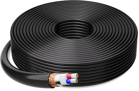 Bulk XLR Microphone Cable 100 Feet, Raw DIY Mic Wire, 21 Gauge Audio Cable, OFC, 21AWG Tinned Copper 2-Conductor, Heavy-Duty, Spiral Copper Braided Shielding, Compatible with 3-Pin XLR Connectors