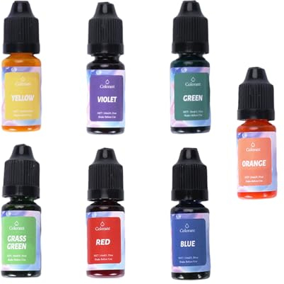 ALLAVA Candle Dye 7 Colour, Candle Dye for Soy Wax, Vivid Candle Colour Dye for Candles Making, Highly Concentrate Natural Candles Colour (Each 10ML)